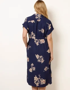 Drawstring Midi Shirt Dress
