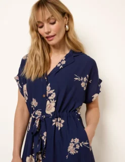Drawstring Midi Shirt Dress