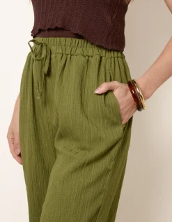 Drawstring Wide Leg Trousers