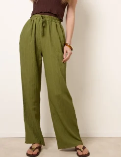 Drawstring Wide Leg Trousers