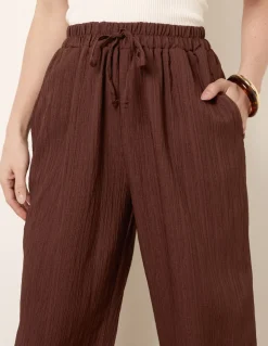 Drawstring Wide Leg Trousers