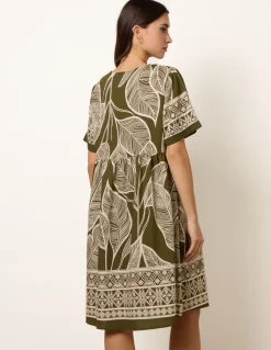 Dress With Tropical Leaf Print