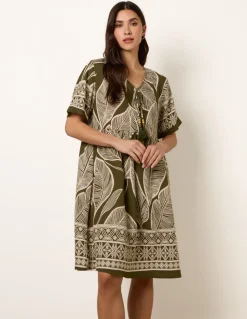 Dress With Tropical Leaf Print