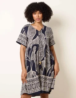 Dress With Tropical Leaf Print