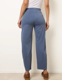 Elasticated Waistband Front Tie Stretch Trousers