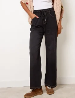Elasticated Waist Jeans With Tie