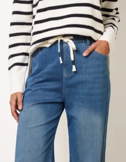 Elasticated Waist Jeans With Tie