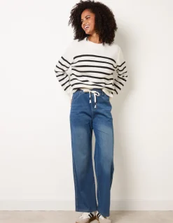 Elasticated Waist Jeans With Tie