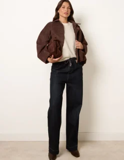 Elasticated Waist Jeans With Tie
