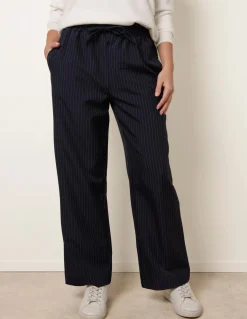 Elasticated Waist Pinstripe Trousers