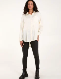 Embellished Collar & Cuff Satin Shirt