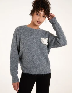 Embellished Heart Knit Jumper