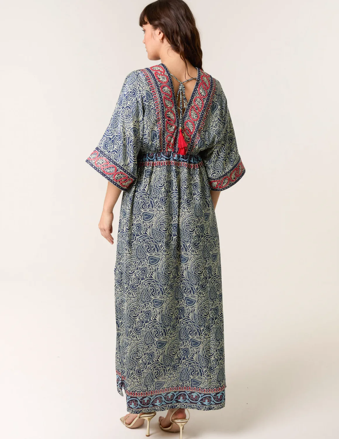Embellished Kimono Dress