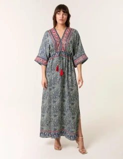 Embellished Kimono Dress