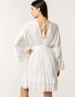 Embellished Kimono Sleeve Mini Dress