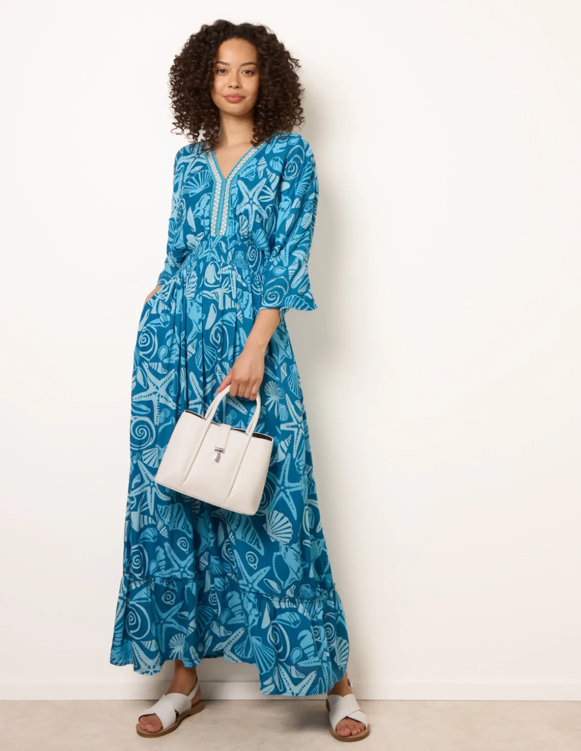 Embellished Kimono Style V Front Dress
