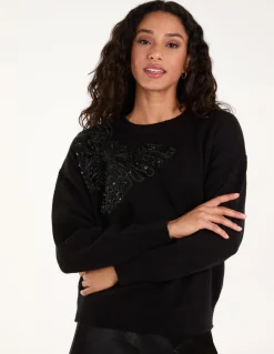 Embellished Sequin Butterfly Jumper