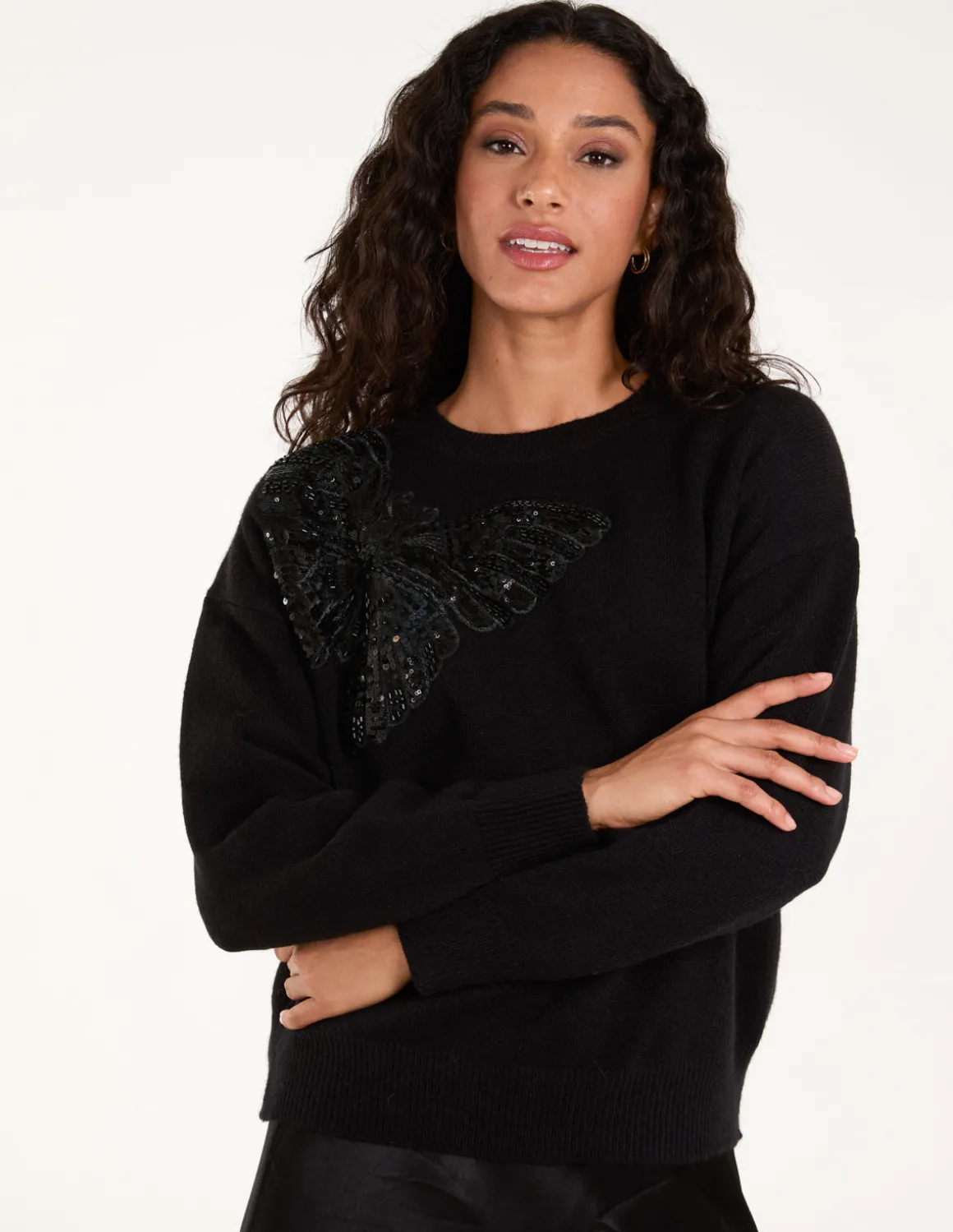 Embellished Sequin Butterfly Jumper