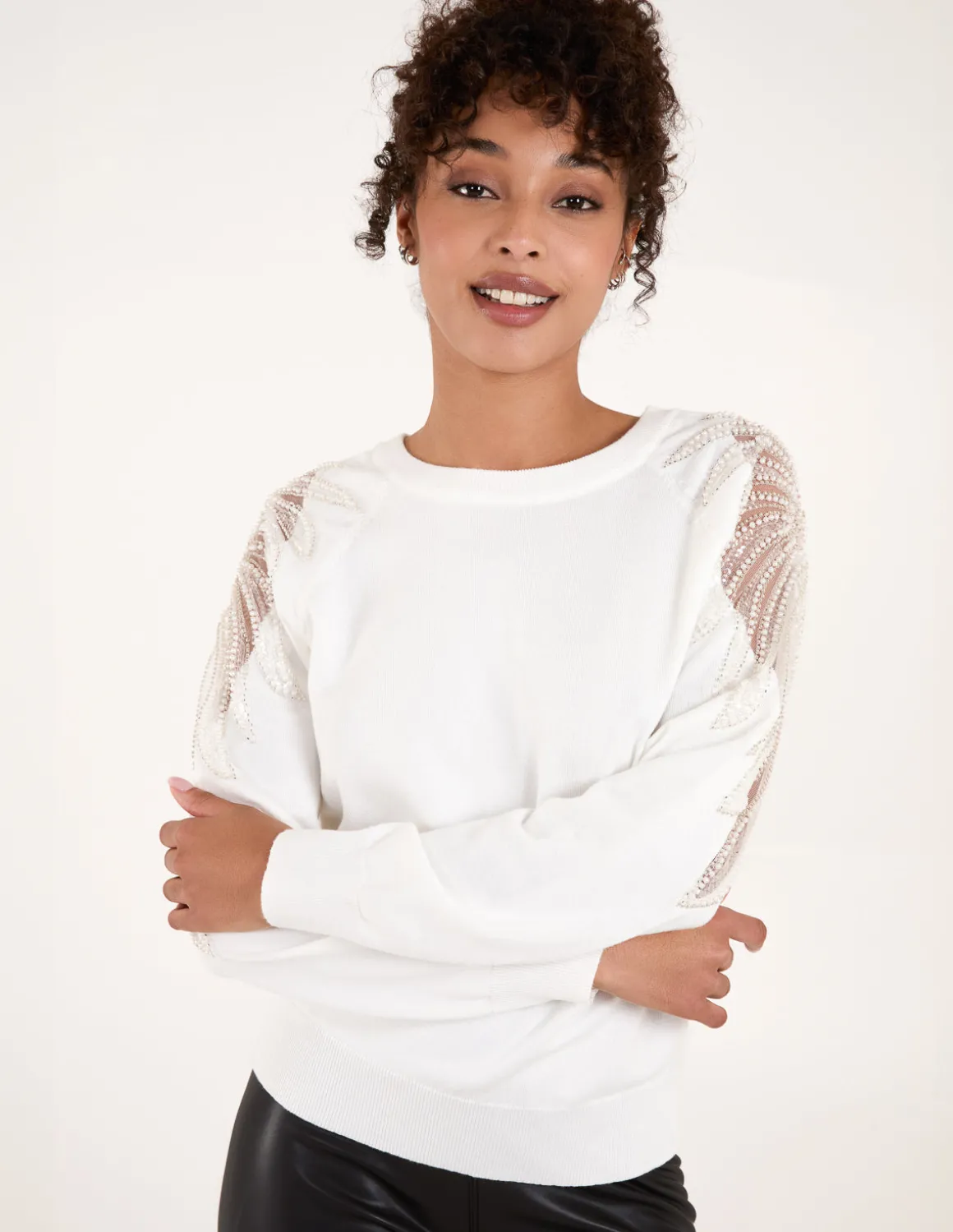 Embellished Sleeve Jumper