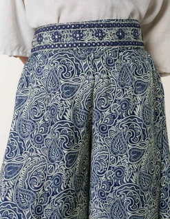 Embellished Waist Wide Leg Trousers