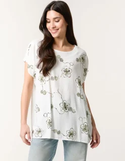Embroidered Flower Top