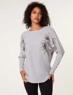 Embroidered Long Sleeve Jumper