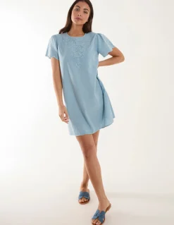 Embroidered Mini Dress