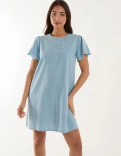 Embroidered Mini Dress