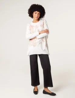 Embroidered Round Neck Jumper
