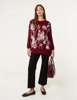 Embroidered Round Neck Jumper