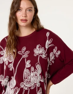 Embroidered Round Neck Jumper