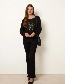 Embroidered Sequin Flower Top