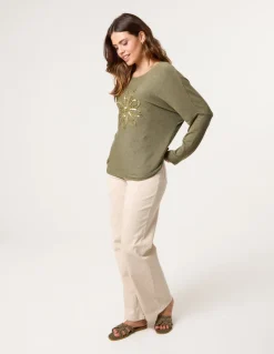 Embroidered Sequin Flower Top