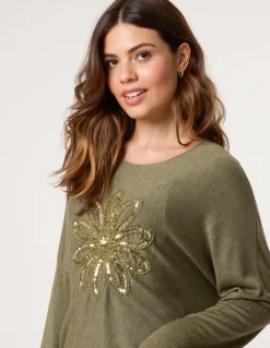 Embroidered Sequin Flower Top