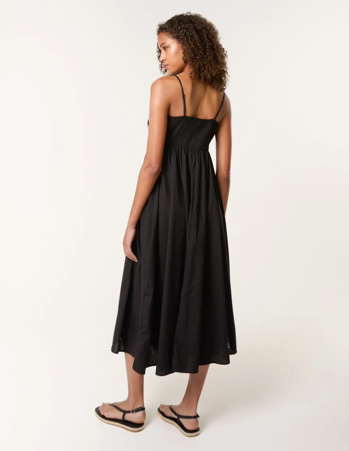 Embroidered Yoke Strappy Dress