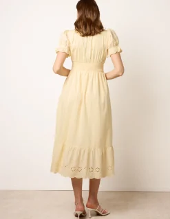 Embroidery Detail V-Neck Dress