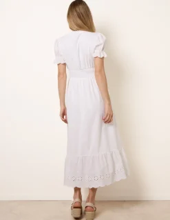 Embroidery Detail V-Neck Dress