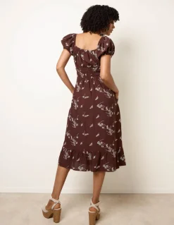 Embroidery Milkmaid Midi Dress