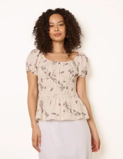 Embroidery Peplum Blouse