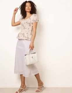Embroidery Peplum Blouse