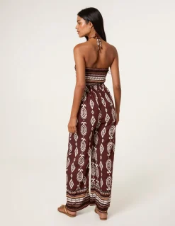 Ethnic Print Strapless Elasticated Jumpsuit