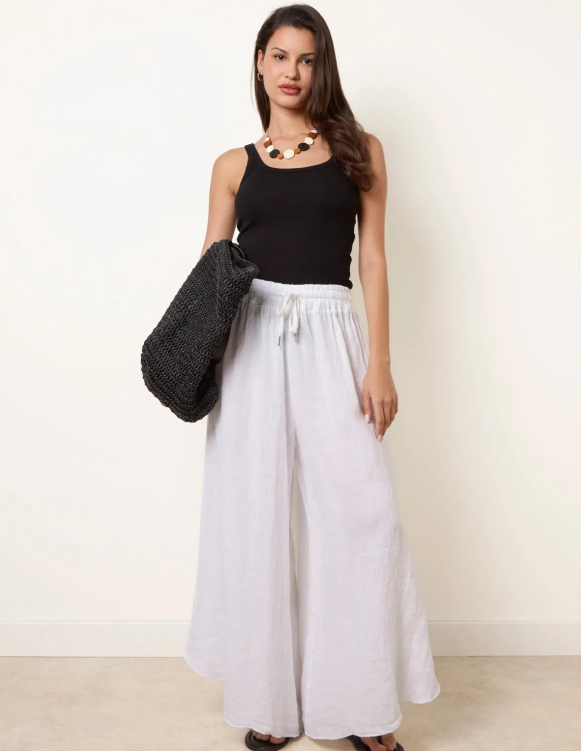 Extreme Wide Leg Linen Trousers