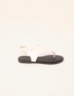 Faux Leather Metal Detail Sandals