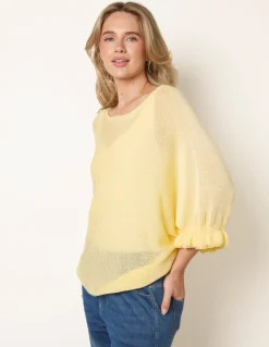 Filigree Frill Sleeve Batwing Jumper