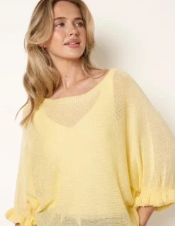 Filigree Frill Sleeve Batwing Jumper