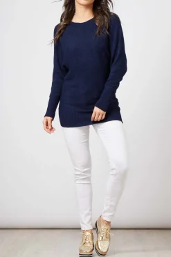 Fine Gauge Tape Batwing Jumper