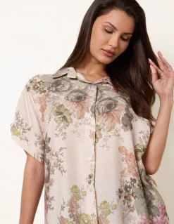 Floral Button Front Shirt