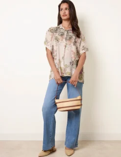 Floral Button Front Shirt