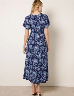 Floral Button Through Midi Dress