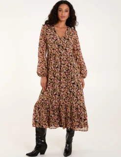 Floral Button Through Midi Dress